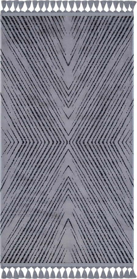 Šedý pratelný koberec běhoun 300x100 cm - Vitaus Vitaus