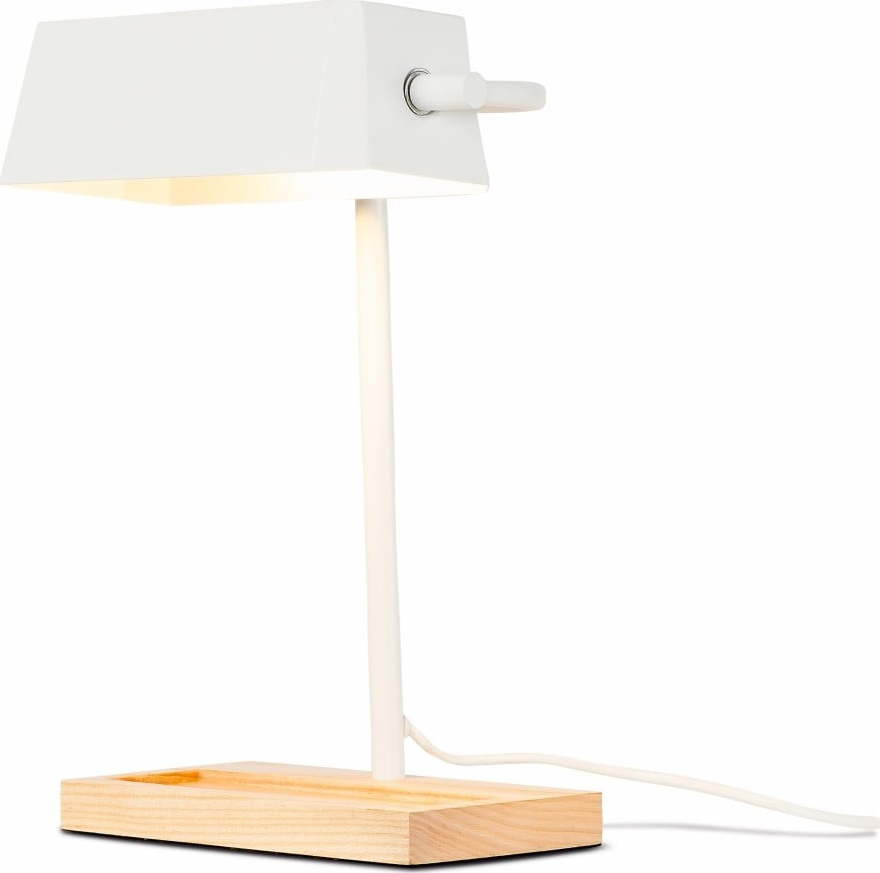 Stolní lampa s kovovým stínidlem v bílo-přírodní barvě (výška 40 cm) Cambridge – it's about RoMi IT´S ABOUT RoMi