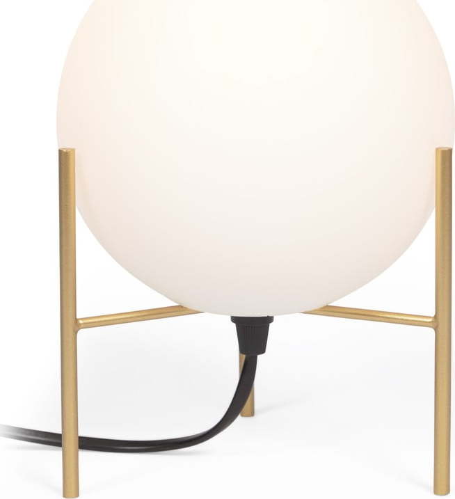 Stolní lampa se skleněným stínidlem v bílo-zlaté barvě (výška 22 cm) Seina – Kave Home Kave Home