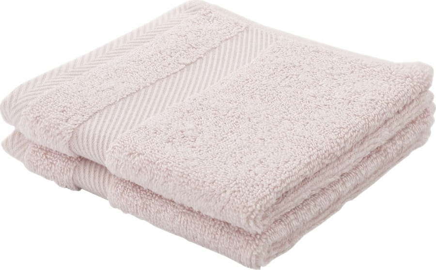 Světle růžový bavlněný ručník s příměsí hedvábí 30x30 cm – Bianca Bianca
