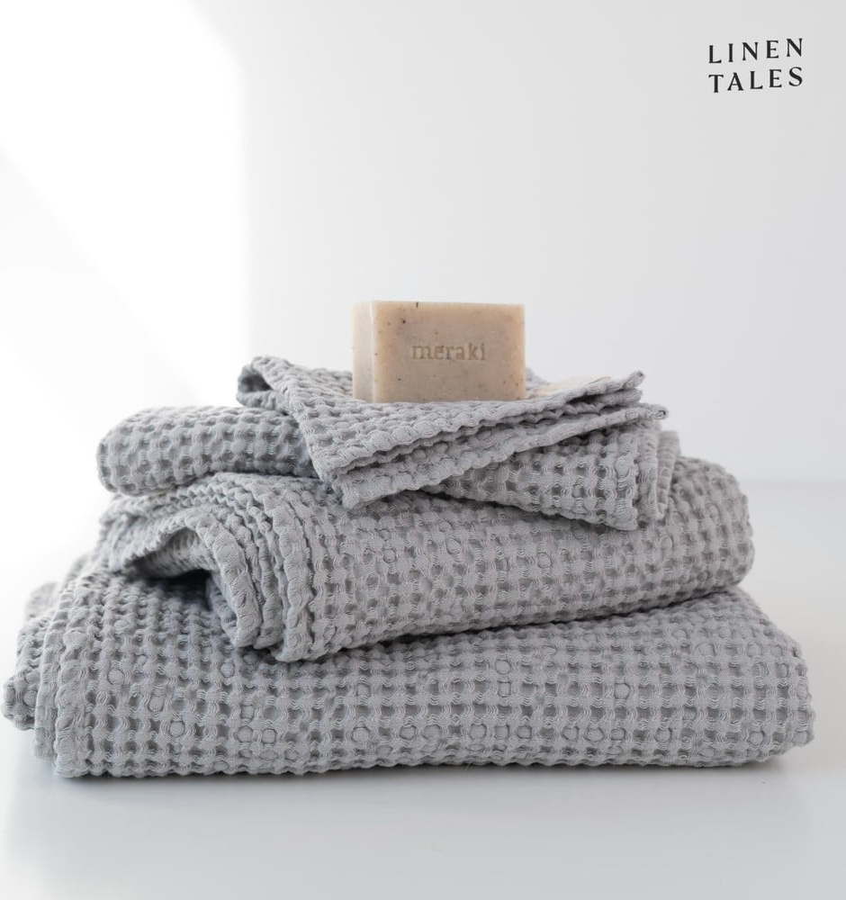 Světle šedé ručníky a osušky v sadě 3 ks Honeycomb – Linen Tales Linen Tales