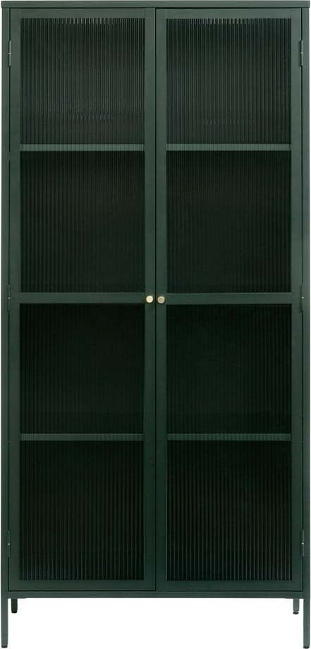 Tmavě zelená kovová vitrína 90x190 cm Bronco – Unique Furniture Unique Furniture