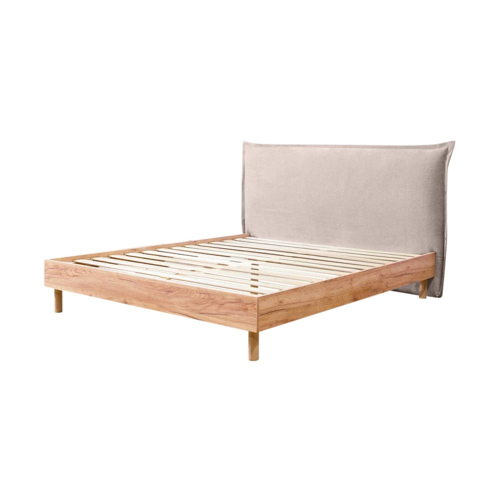 Béžová/přírodní dvoulůžková postel s roštem 180x200 cm Charlie – Bobochic Paris Bobochic Paris