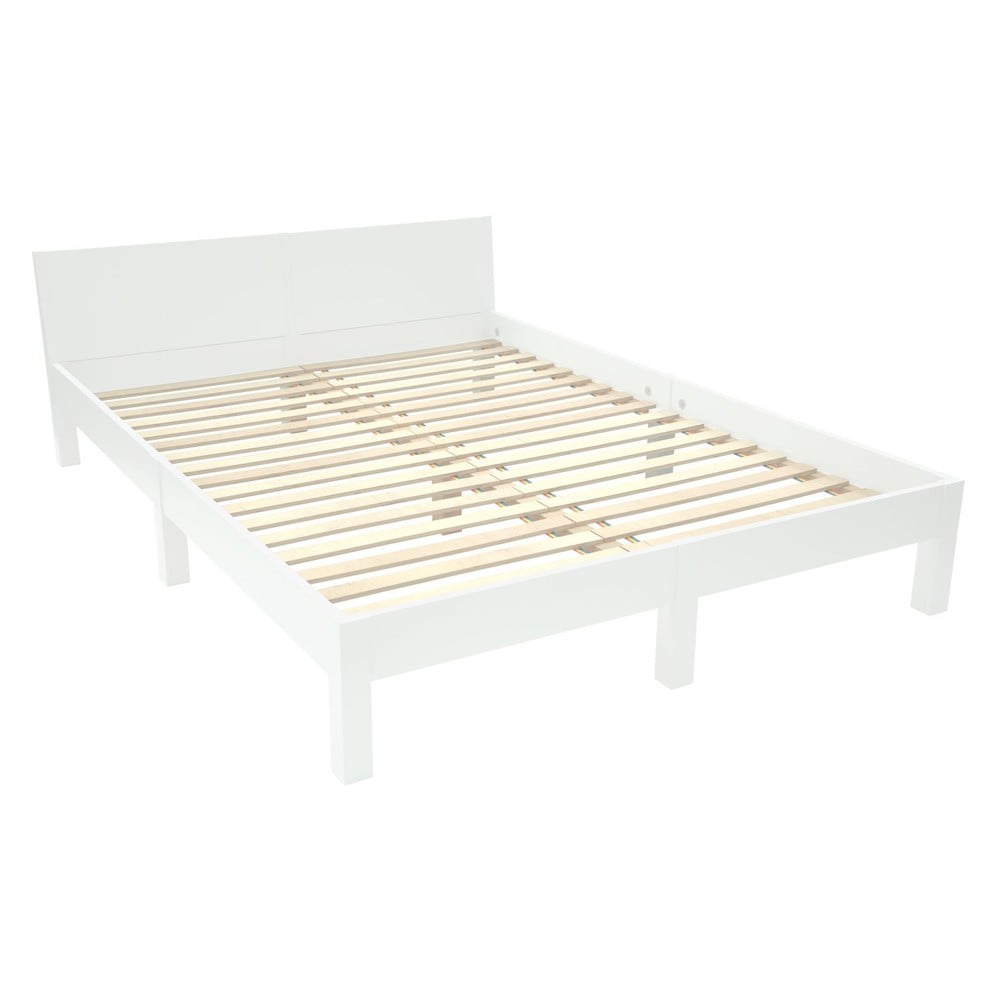 Bílá dvoulůžková postel z bukového dřeva s roštem 160x200 cm Dabi – Ragaba Ragaba