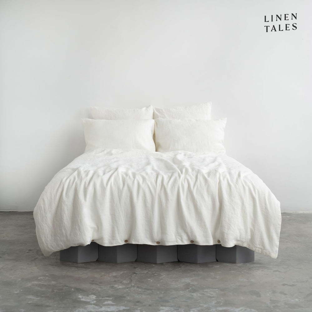 Bílé lněné povlečení na jednolůžko 135x200 cm – Linen Tales Linen Tales