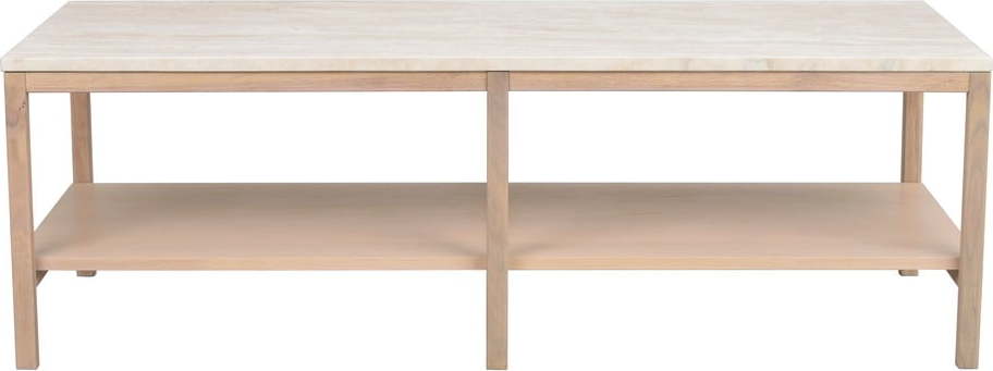 Bílý konferenční stolek s deskou z kamene 140x60 cm Orwel - Rowico Rowico