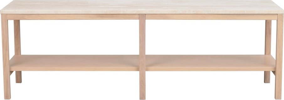 Bílý konzolový stolek s deskou z kamene 140x40 cm Orwel - Rowico Rowico