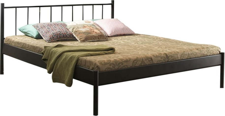Černá kovová dvoulůžková postel s roštem 160x200 cm Falez – Kalune Design Kalune Design