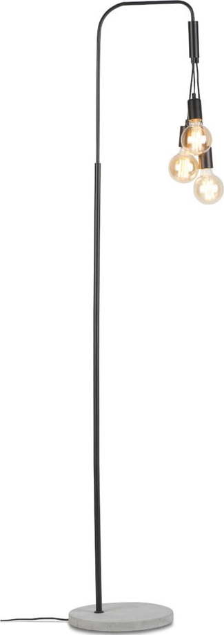 Černo-šedá stojací lampa s kovovým stínidlem (výška 190 cm) Oslo – it's about RoMi IT´S ABOUT RoMi