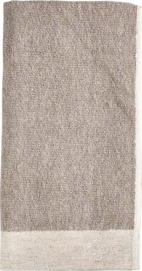 Hnědý ručník s příměsí lnu 100x50 cm Inu - Zone Zone