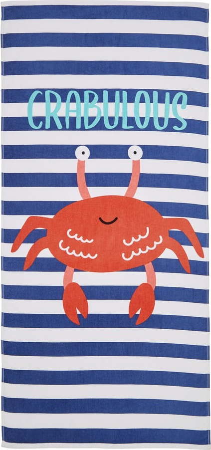 Modrá plážová osuška 160x76 cm Crabulous - Catherine Lansfield Catherine Lansfield