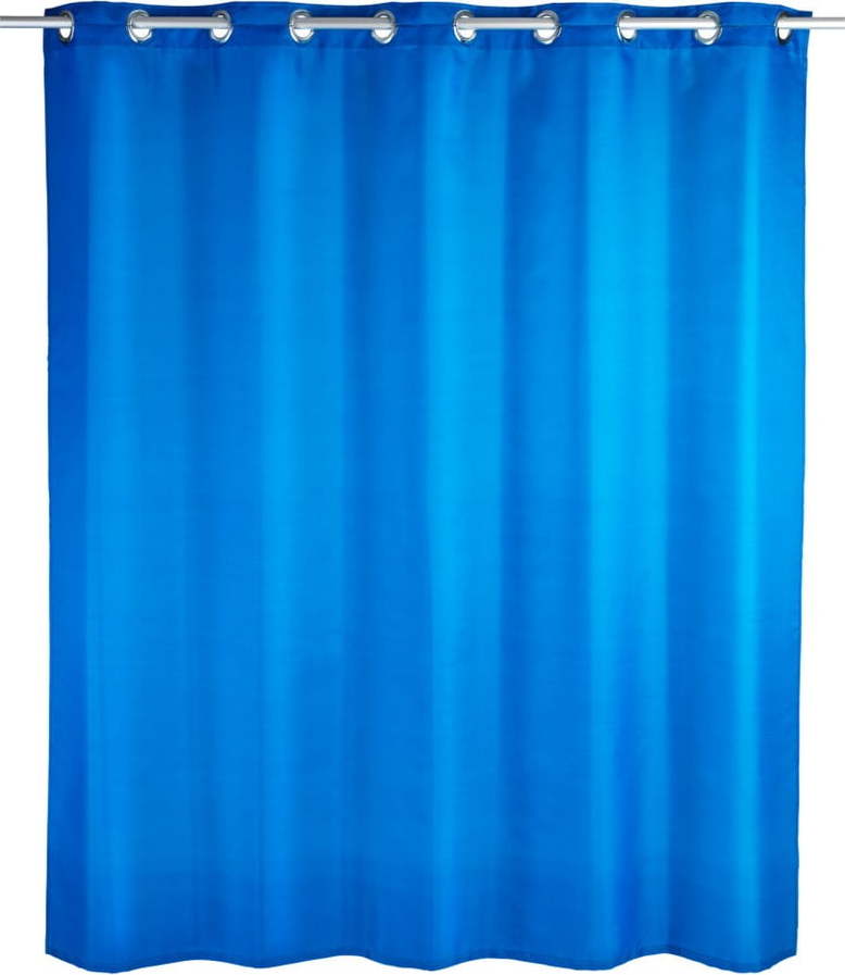 Modrý sprchový závěs Wenko Comfort Flex