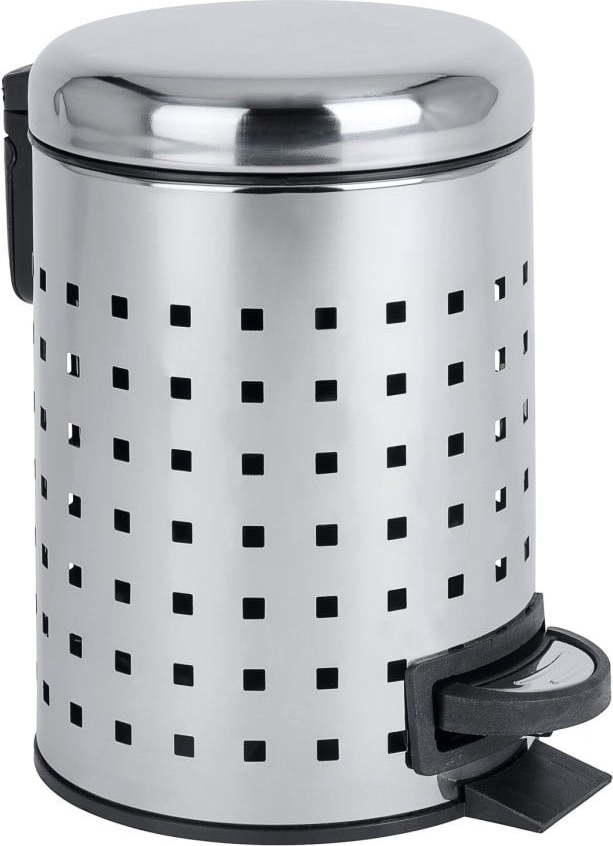 Pedálový odpadkový koš ve stříbrné barvě Wenko Leman