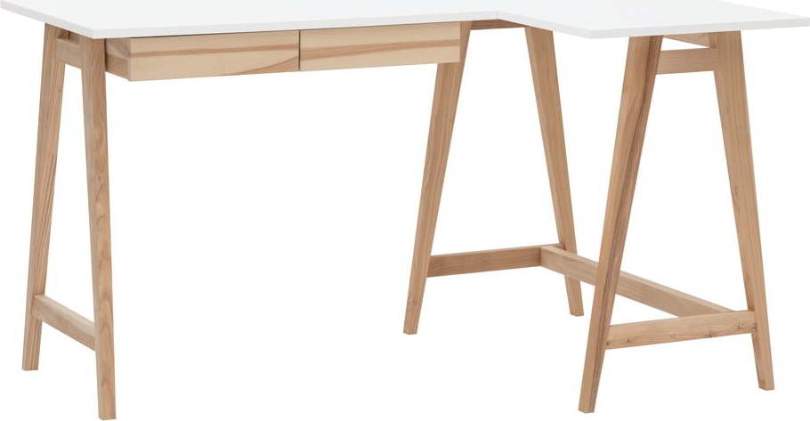 Pracovní stůl s bílou deskou 85x135 cm Luka – Ragaba Ragaba