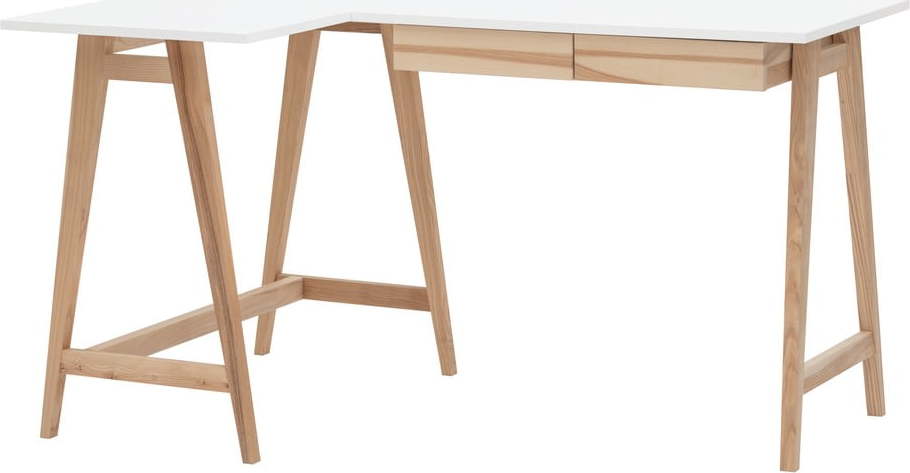 Pracovní stůl s bílou deskou 85x135 cm Luka – Ragaba Ragaba