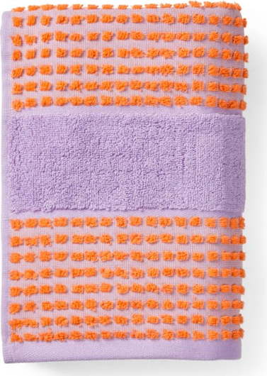 Ručník v oranžovo-levandulové barvě z bio bavlny 50x100 cm Check – JUNA Juna