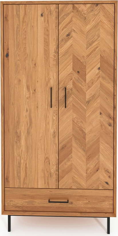 Šatní skříň z dubového dřeva v přírodní barvě 97x196 cm Abies – The Beds The Beds