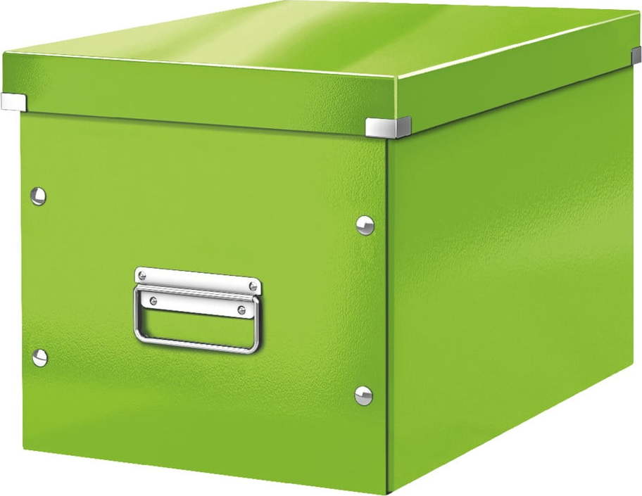 Zelený kartonový úložný box s víkem Click&Store - Leitz Leitz