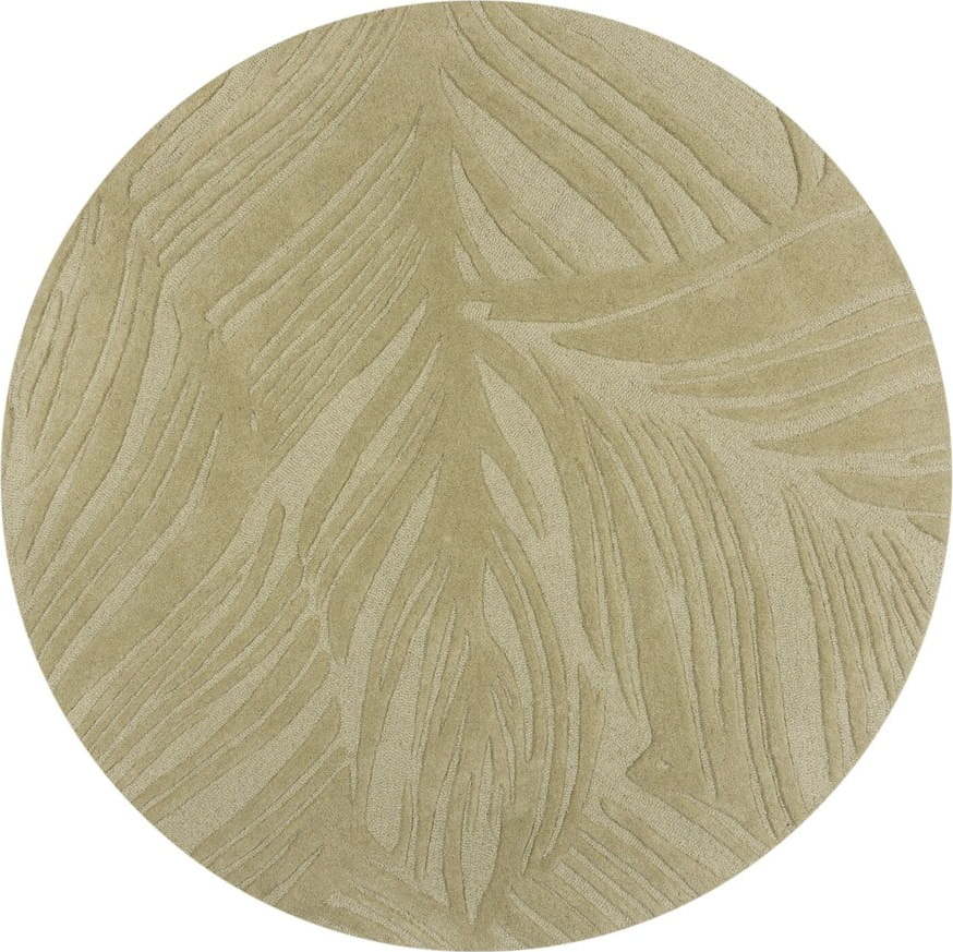 Zelený vlněný kulatý koberec ø 160 cm Lino Leaf – Flair Rugs Flair Rugs