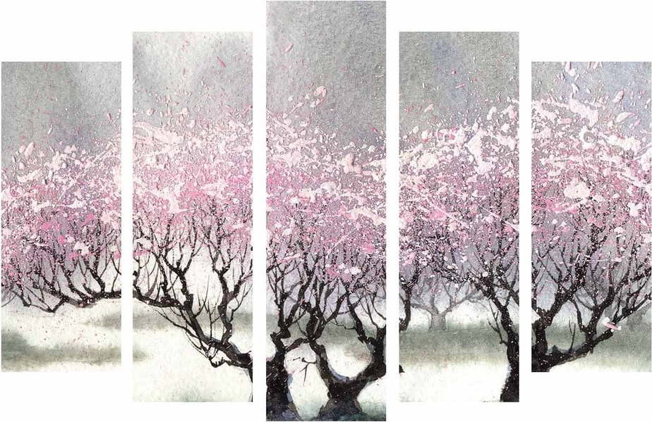 5dílný obraz na plátně Cherry Blossom Wallity