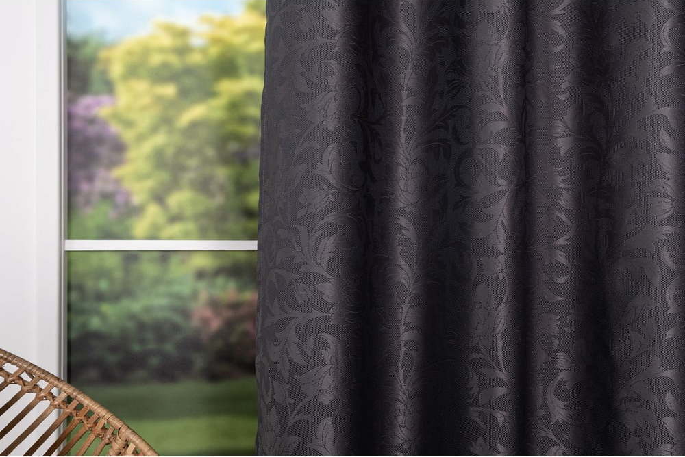 Antracitový závěs 140x245 cm Mirror – Mendola Fabrics Mendola Fabrics