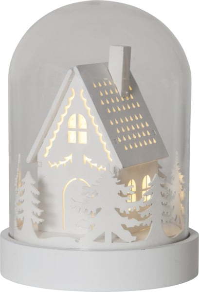 Bílá světelná dekorace s vánočním motivem ø 12