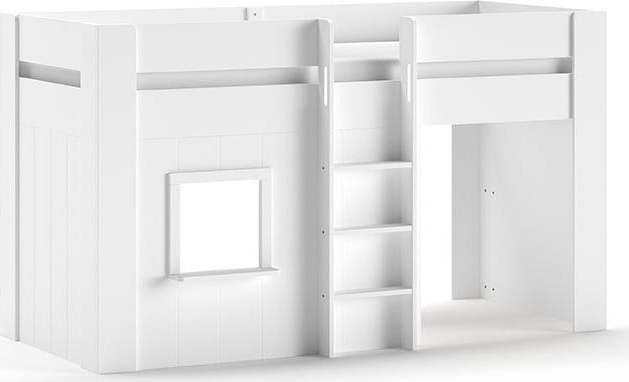 Bílá vyvýšená dětská postel z borovicového dřeva 90x200 cm RENO – Vipack Vipack