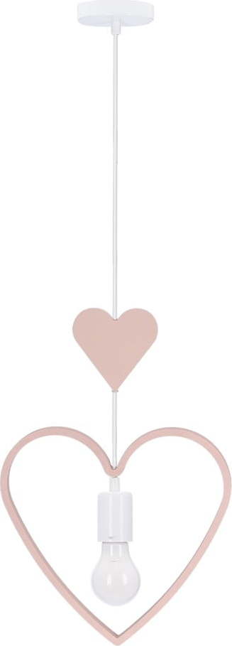 Bílo-růžové dětské svítidlo s kovovým stínidlem Single – Candellux Lighting Candellux Lighting