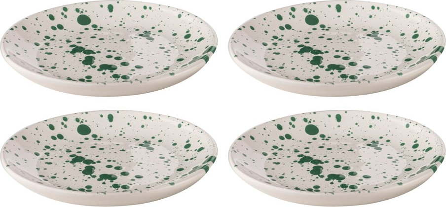 Bílo-zelené dezertní talíře z kameniny v sadě 4 ks ø 18 cm Carnival – Ladelle Ladelle