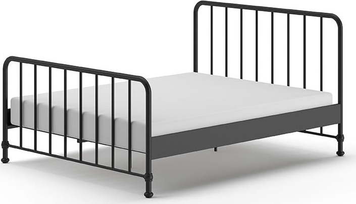 Černá kovová jednolůžková postel s roštem 160x200 cm BRONXX – Vipack Vipack