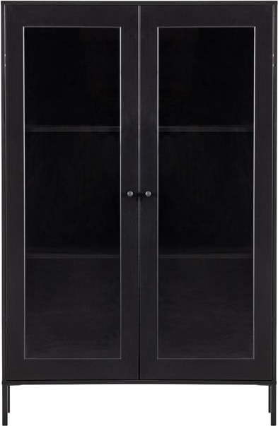 Černá vitrína z borovicového dřeva 100x155 cm Xam – WOOOD WOOOD