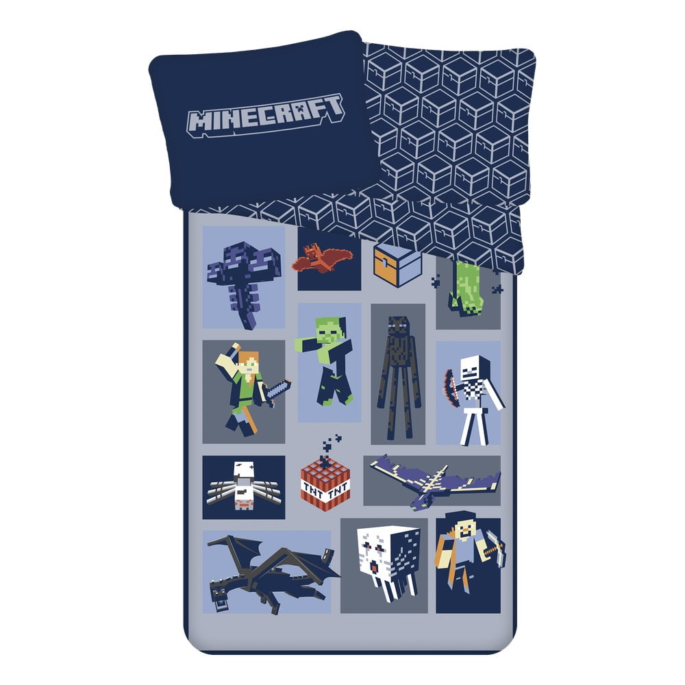 Dětské povlečení na jednolůžko z mikrovlákna 140x200 cm Minecraft Emblematic – Jerry Fabrics Jerry Fabrics