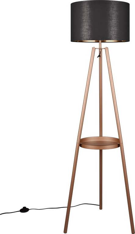 Hnědá stojací lampa s poličkou (výška 152 cm) Colette – Trio TRIO