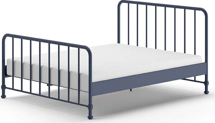 Modrá kovová jednolůžková postel s roštem 160x200 cm BRONXX – Vipack Vipack