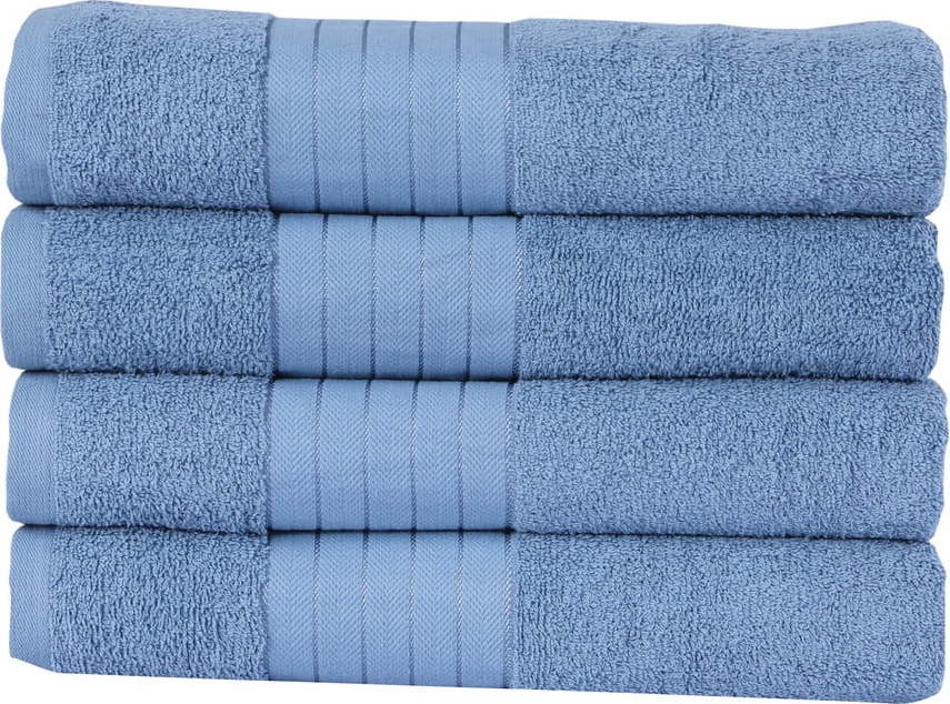 Modré bavlněné ručníky v sadě 4 ks 50x100 cm – Good Morning GOOD MORNING