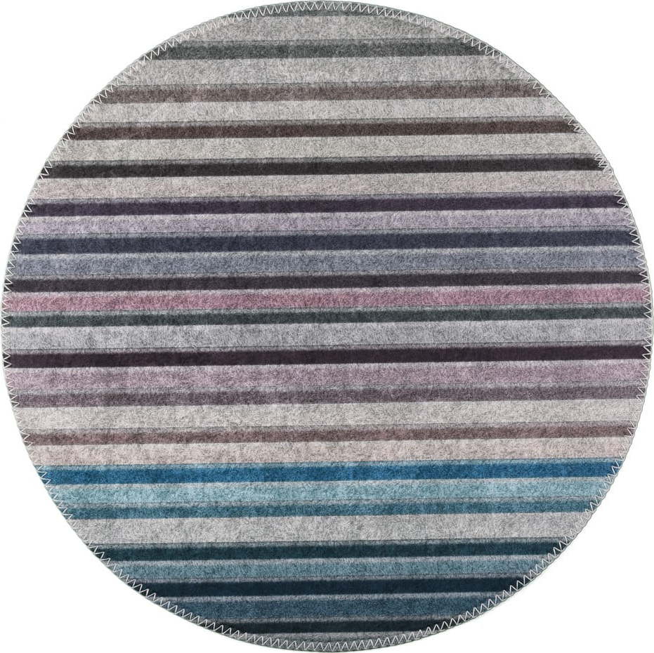 Modro-šedý pratelný kulatý koberec ø 80 cm – Vitaus Vitaus