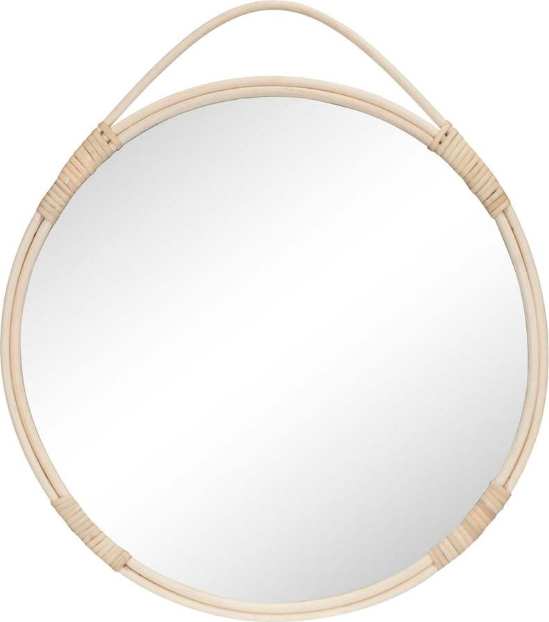 Nástěnné zrcadlo s ratanovým rámem ø 50 cm Malo – House Nordic House Nordic