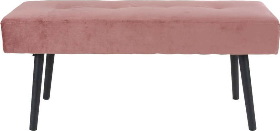 Růžová polstrovaná lavice se sametovým potahem House Nordic Skiby