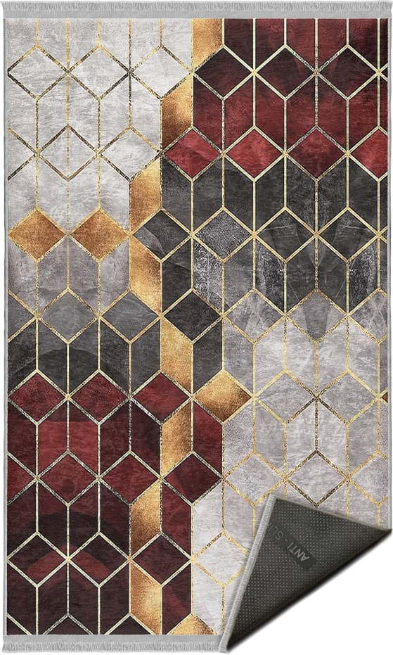 Šedo-vínový pratelný koberec 80x140 cm – Mila Home Mila Home