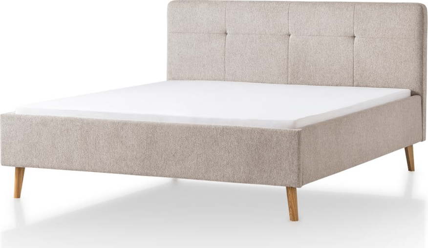 Šedohnědá čalouněná dvoulůžková postel 180x200 cm Smart – Meise Möbel Meise Möbel