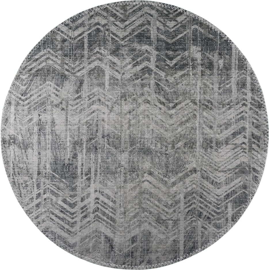 Šedý pratelný kulatý koberec ø 100 cm – Vitaus Vitaus