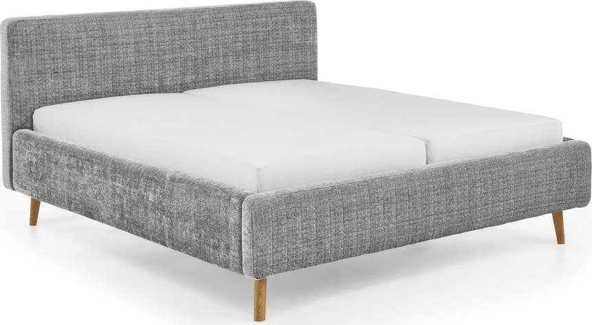 Světle šedá čalouněná dvoulůžková postel s roštem 180x200 cm Primavera – Meise Möbel Meise Möbel