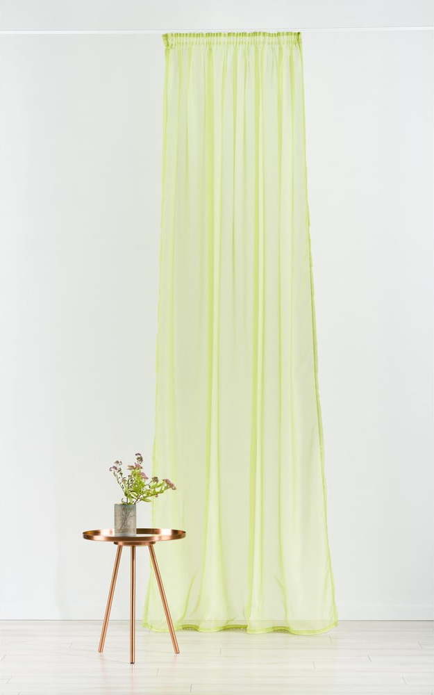 Žluto-zelená záclona 300x245 cm Voile – Mendola Fabrics Mendola Fabrics