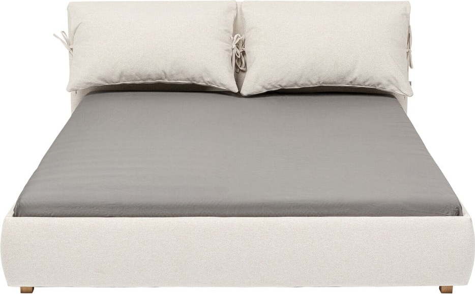 Béžová čalouněná dvoulůžková postel 160x200 cm Szenario – Kare Design Kare Design