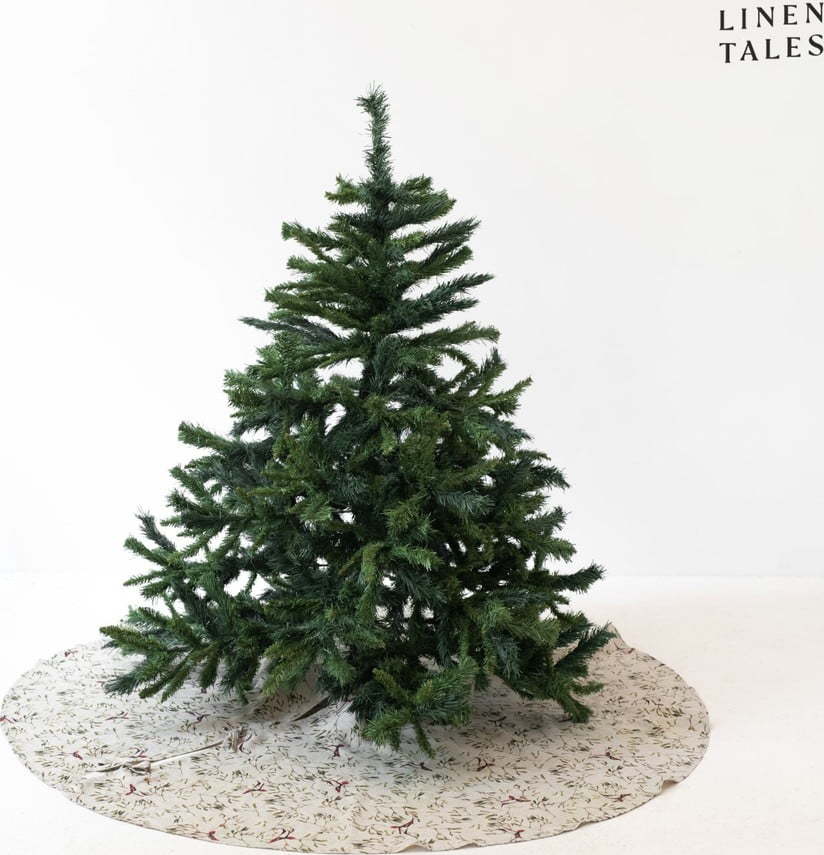 Béžový kulatý koberec pod vánoční stromek ø 125 cm – Linen Tales Linen Tales