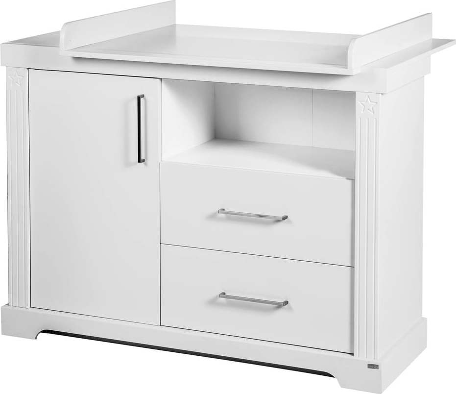 Bílá nízká dětská komoda s přebalovacím pultem 120x98 cm Maxi – Roba Roba