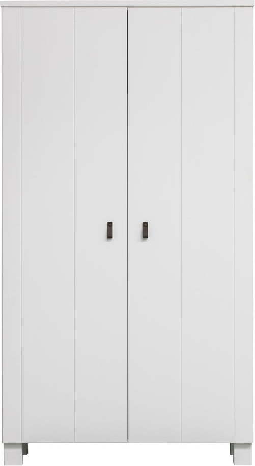 Bílá šatní skříň z borovicového dřeva 111x202 cm Ties – WOOOD WOOOD