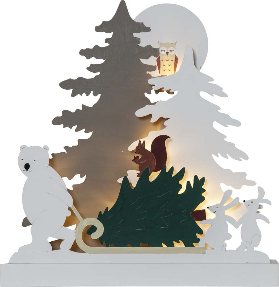 Bílá světelná dekorace s vánočním motivem Forest Friends – Star Trading Star Trading