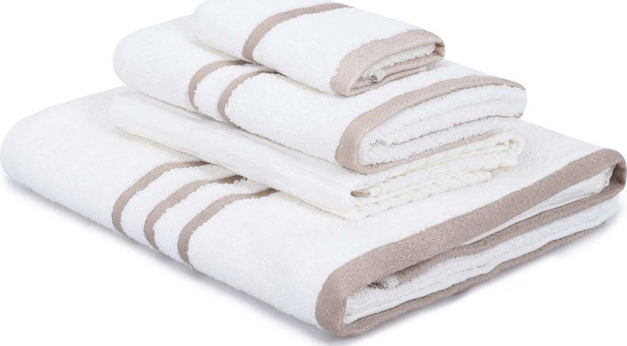 Bílé bavlněné ručníky a osušky v sadě 4 ks Linda – Foutastic Foutastic