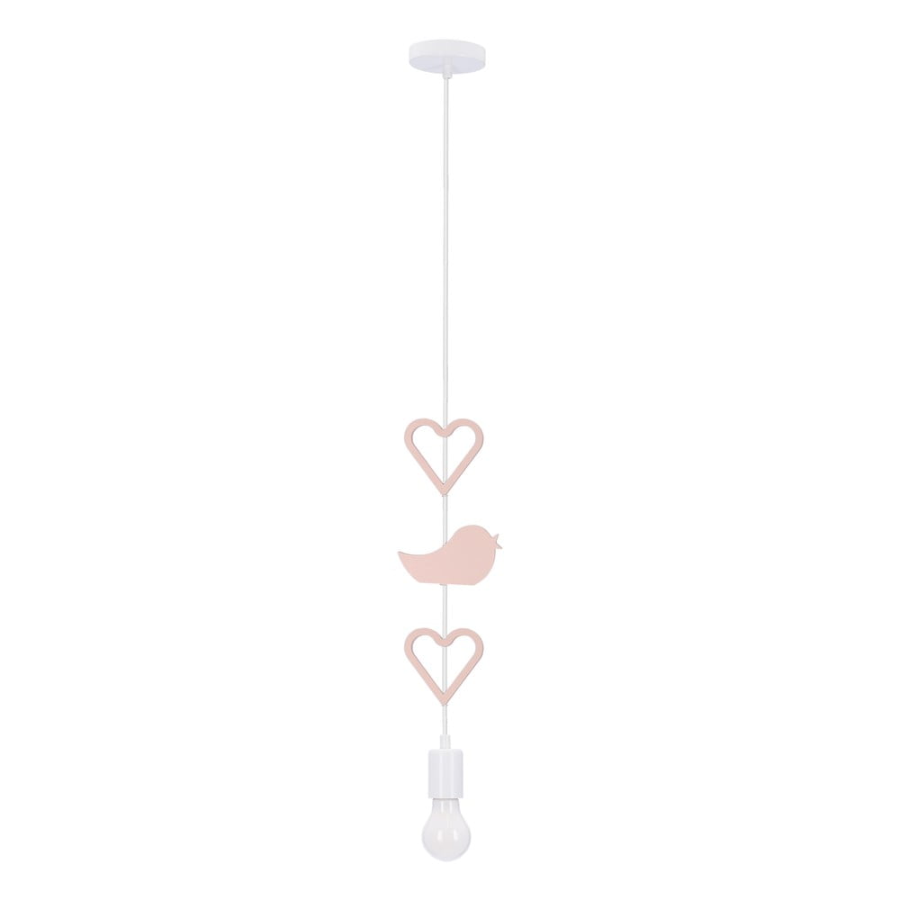 Bílo-růžové dětské svítidlo s kovovým stínidlem Single – Candellux Lighting Candellux Lighting